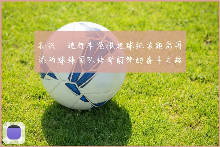 孙兴慜追赶车范根进球纪录距离再添两球韩国队传奇前锋的奋斗之路